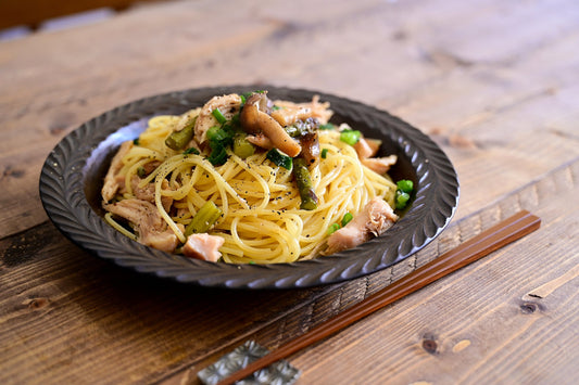 山椒とチキンの和風パスタ